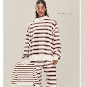 PARKE Holiday Striped Mockneck Pullover